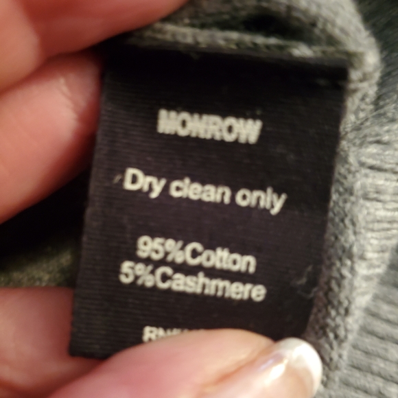 Monrow Leopard Mock Neck Cotton Cashmere Blend Black Grey xs & S NWT - Picture 5 of 6